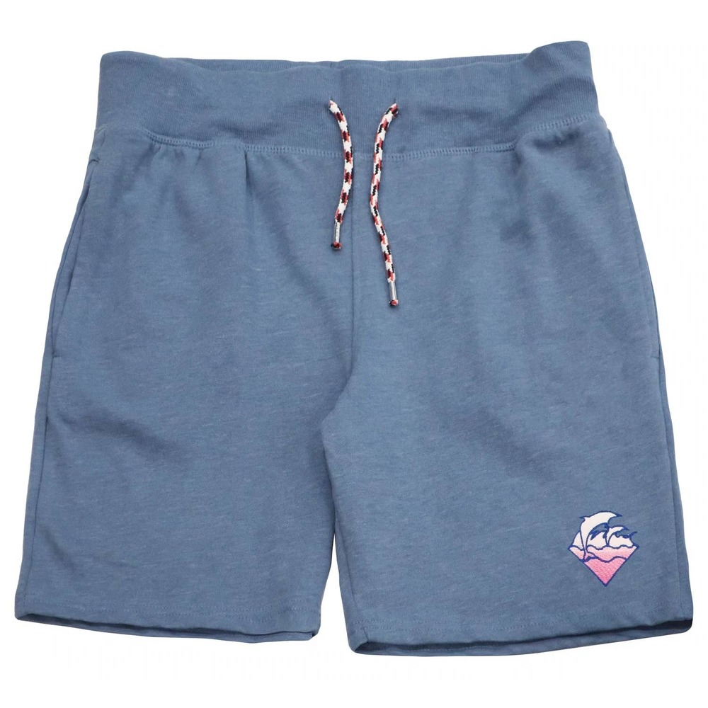 Pink Dolphin Men's Embroidered Wave Shade Logo Fleece Sweat Shorts - Blue/Black